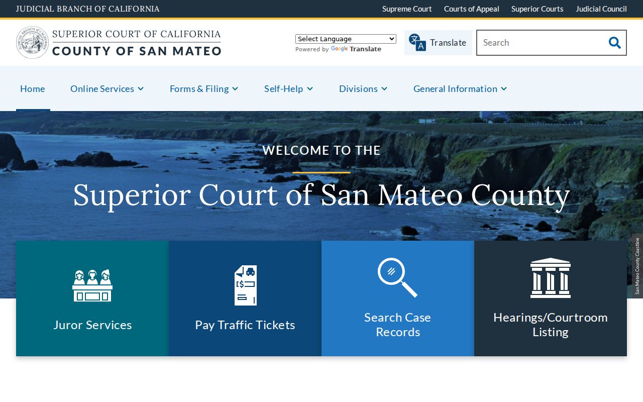 San Mateo County resident lookup Superior Court services