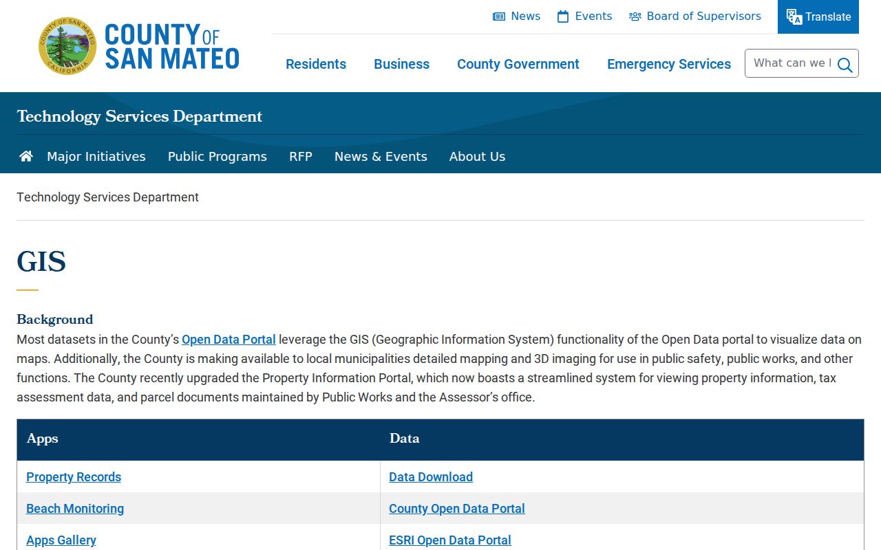 San Mateo County street directory GIS parcel and jurisdiction map